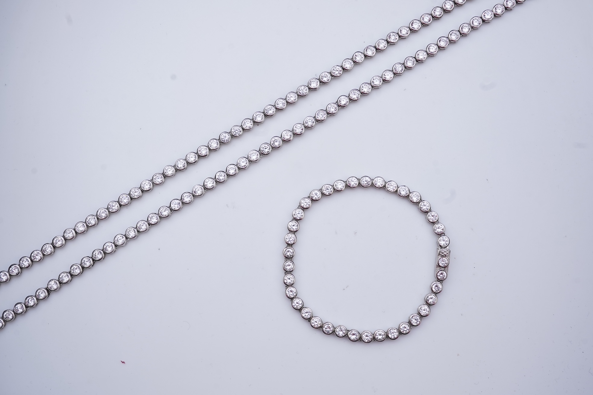 A cubic zirconia demi-parure